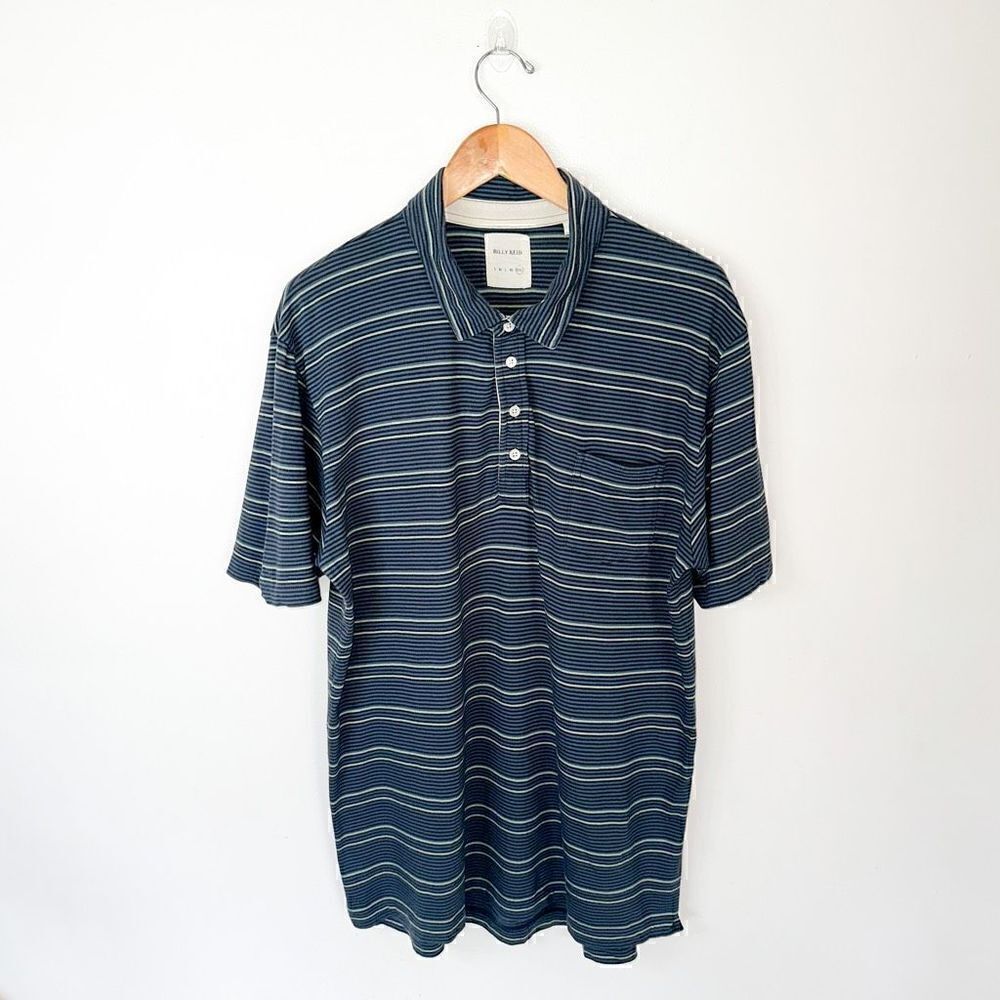 Billy Reid Men’s Contrasting Horizontal Stripe Polo Shirt
